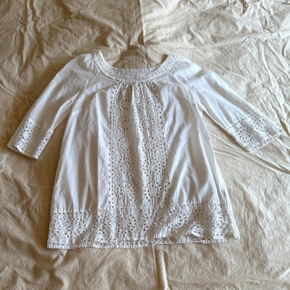 Floreat White Cotton Blouse